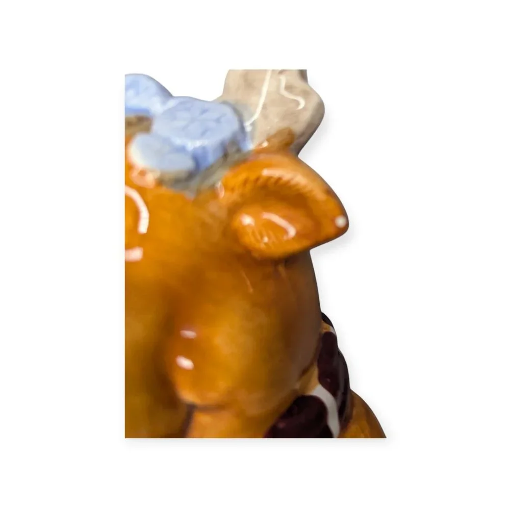 Christmas Reindeer Colorful Ceramic Cookie Jar 9